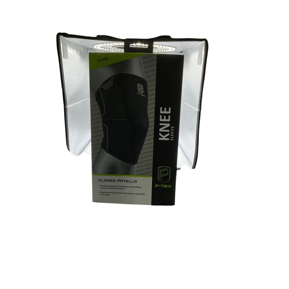 P-TEX Closed Patella Knee Sleeve XL Black Thermal Compression Support P-TEXX100‎